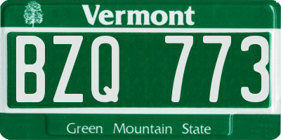 VT license plate BZQ773