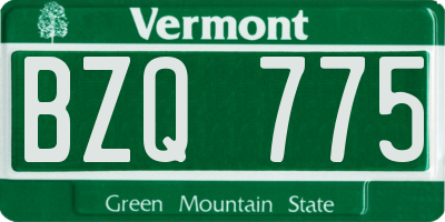 VT license plate BZQ775
