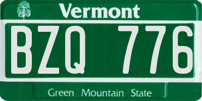 VT license plate BZQ776