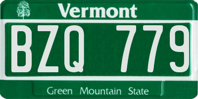 VT license plate BZQ779