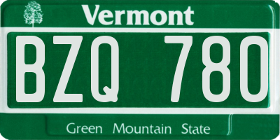 VT license plate BZQ780
