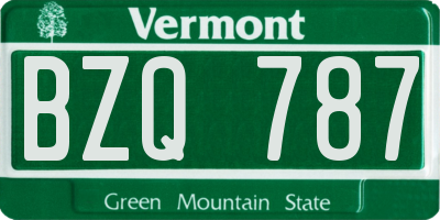 VT license plate BZQ787