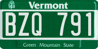 VT license plate BZQ791