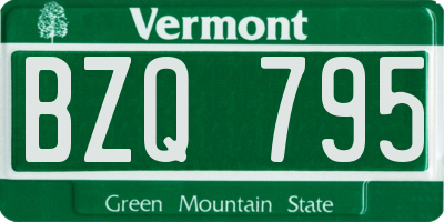 VT license plate BZQ795