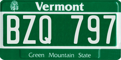 VT license plate BZQ797