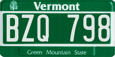 VT license plate BZQ798