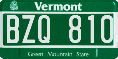 VT license plate BZQ810