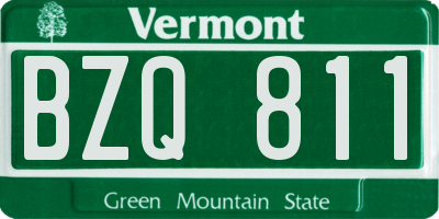 VT license plate BZQ811