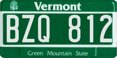 VT license plate BZQ812