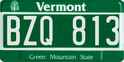 VT license plate BZQ813