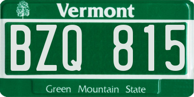 VT license plate BZQ815