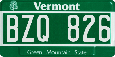 VT license plate BZQ826