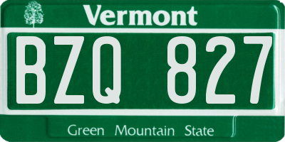 VT license plate BZQ827