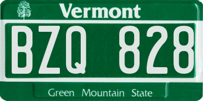VT license plate BZQ828