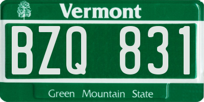 VT license plate BZQ831