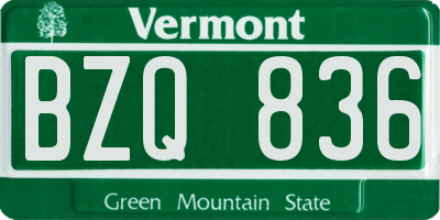 VT license plate BZQ836