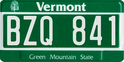 VT license plate BZQ841