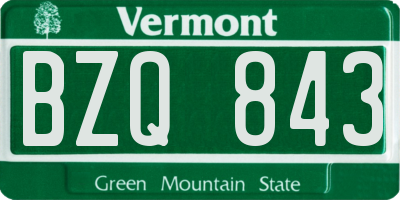 VT license plate BZQ843