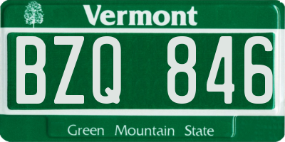 VT license plate BZQ846