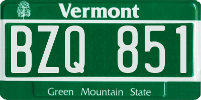 VT license plate BZQ851