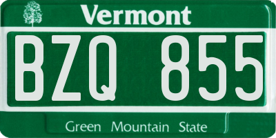 VT license plate BZQ855