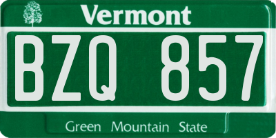 VT license plate BZQ857
