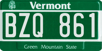VT license plate BZQ861
