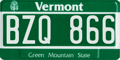 VT license plate BZQ866