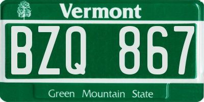VT license plate BZQ867