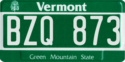 VT license plate BZQ873