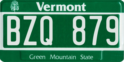 VT license plate BZQ879