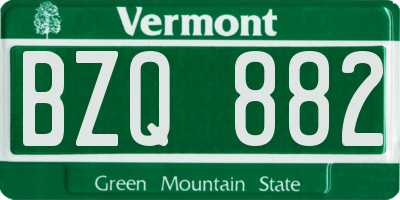 VT license plate BZQ882