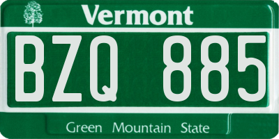 VT license plate BZQ885