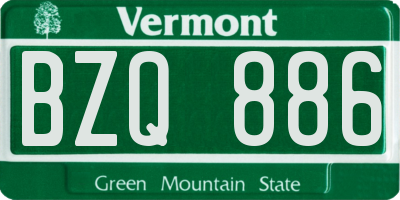 VT license plate BZQ886