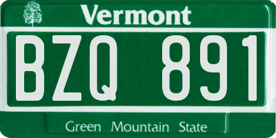 VT license plate BZQ891