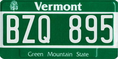 VT license plate BZQ895