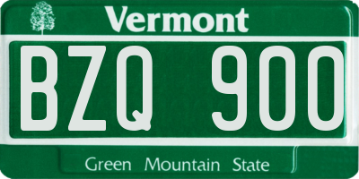 VT license plate BZQ900
