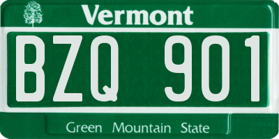 VT license plate BZQ901