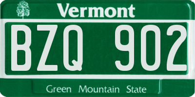 VT license plate BZQ902