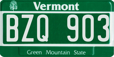 VT license plate BZQ903