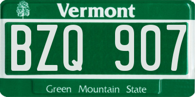VT license plate BZQ907