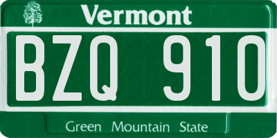 VT license plate BZQ910
