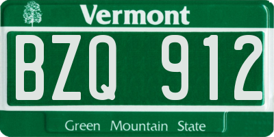 VT license plate BZQ912