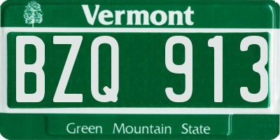 VT license plate BZQ913