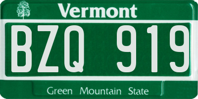 VT license plate BZQ919