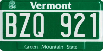 VT license plate BZQ921
