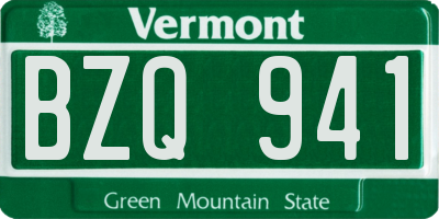 VT license plate BZQ941