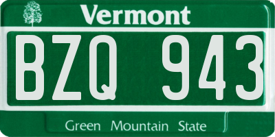 VT license plate BZQ943