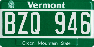 VT license plate BZQ946