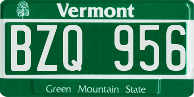 VT license plate BZQ956